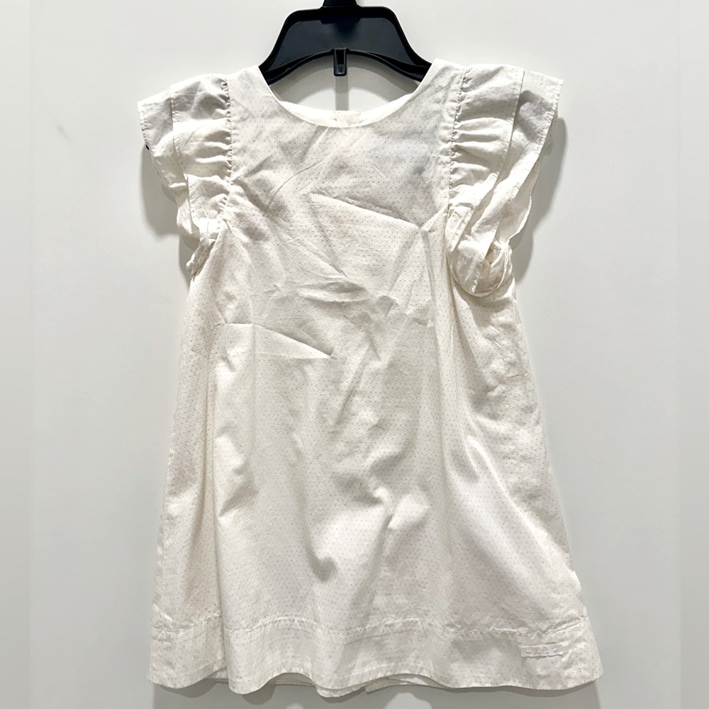Lili Gaufrette White Dresss with Gold Dots Size 4T. In very good condition.